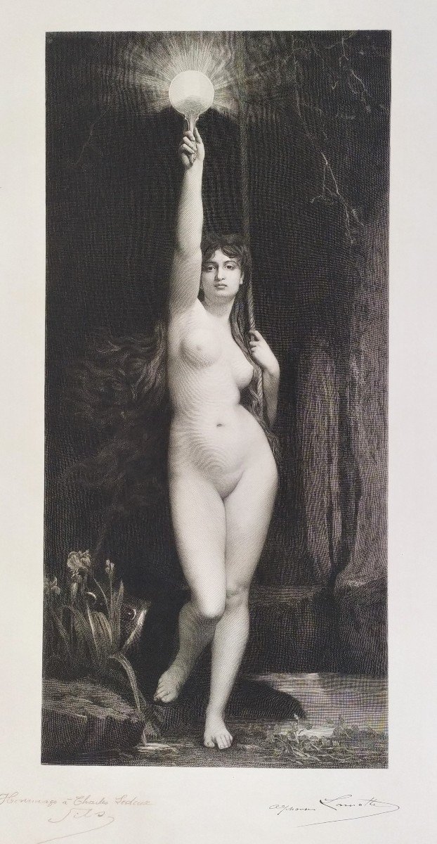 La Vérité Gravure Allégorique d'Après Lefebvre 19ème