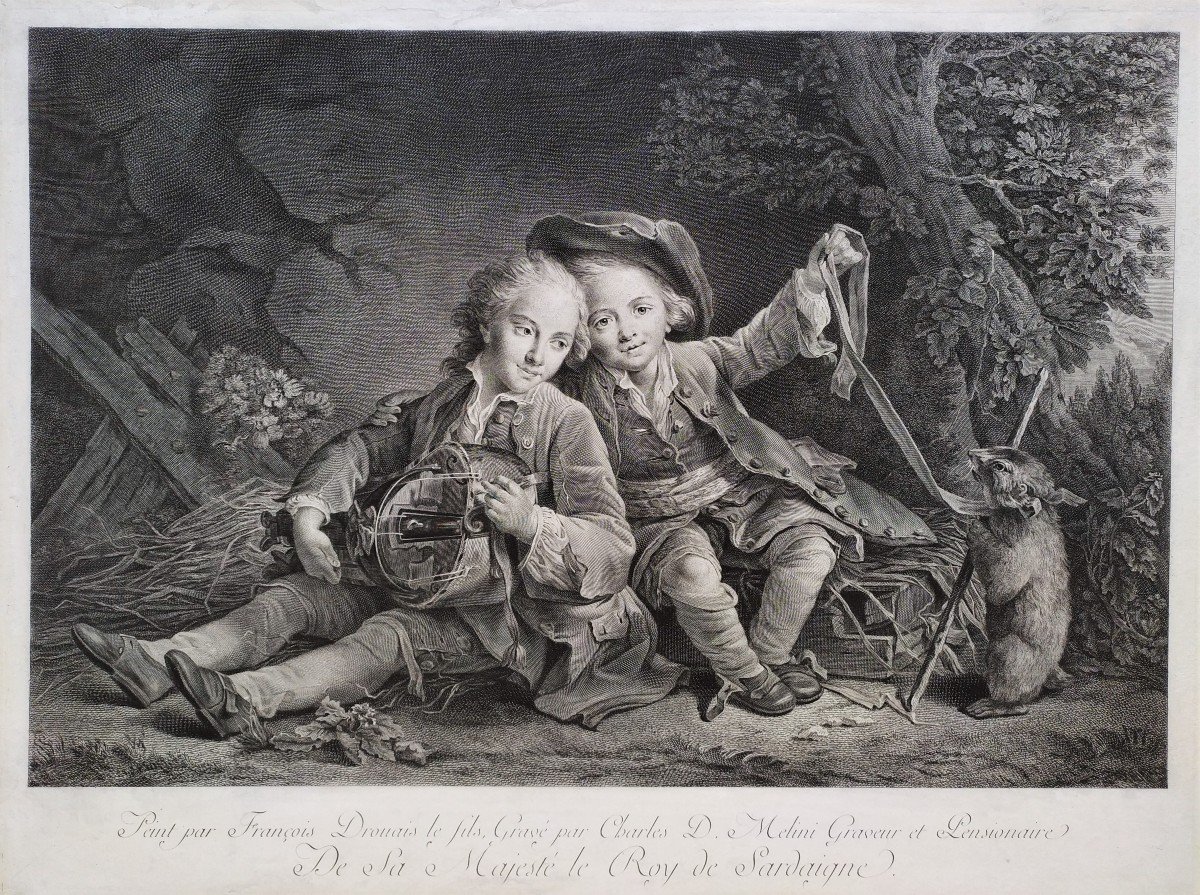 Pair Of Engravings By Beauvarlet And Melini 18th Century Etching Old Print-photo-2