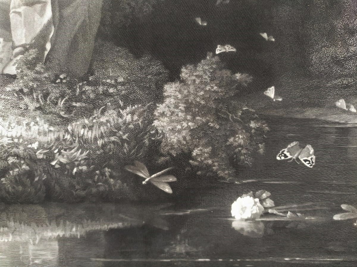 Gravure  Romantique Scène De Genre d'Après Compte-Calix 19ème-photo-6