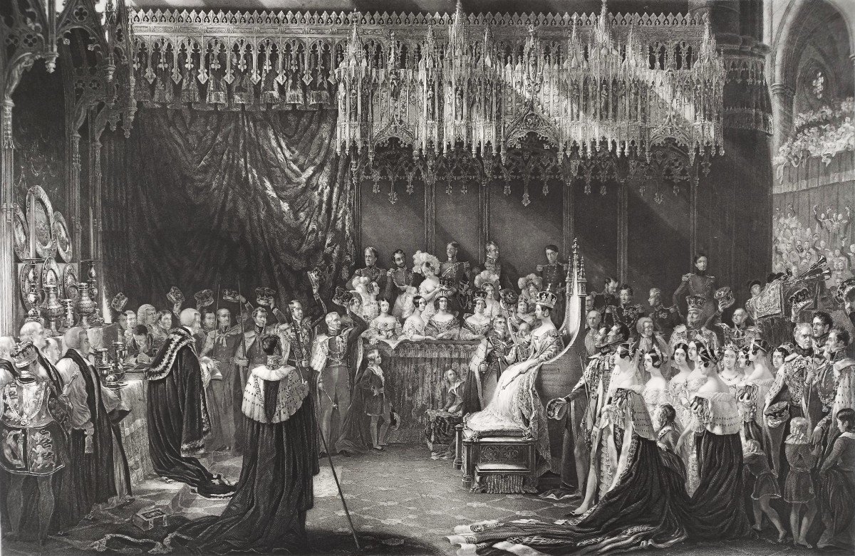 Gravure Le Couronnement De Sa Majesté La Reine Victoria d'après  George Hayter-photo-3