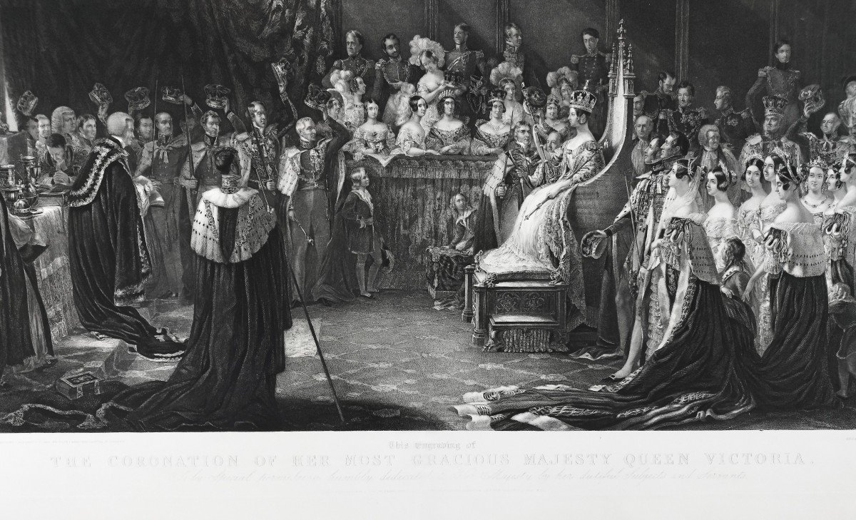 Gravure Le Couronnement De Sa Majesté La Reine Victoria d'après  George Hayter-photo-4