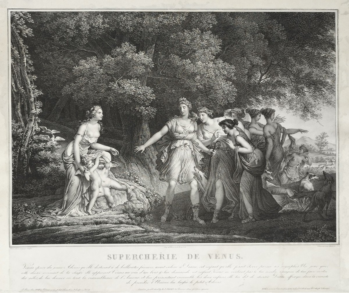 Supercherie De Venus Mythologie Grecque Lithographie 19ème -photo-4