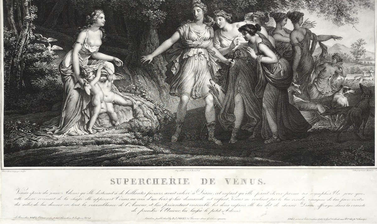 Supercherie De Venus Mythologie Grecque Lithographie 19ème -photo-1