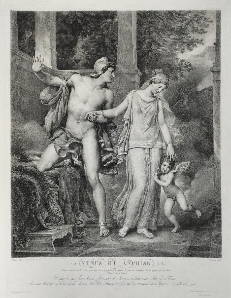 Greek Mythology Venus Lithograph 19th C Old Print-photo-4