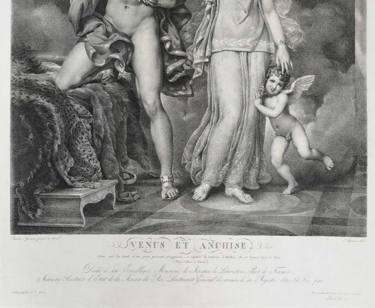 Greek Mythology Venus Lithograph 19th C Old Print-photo-2