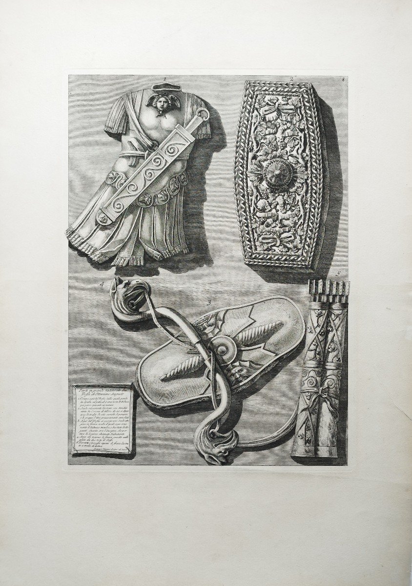  Francesco Piranesi Engraving Trophy By Octave Augustus 8 18th C Etching Old Print-photo-2