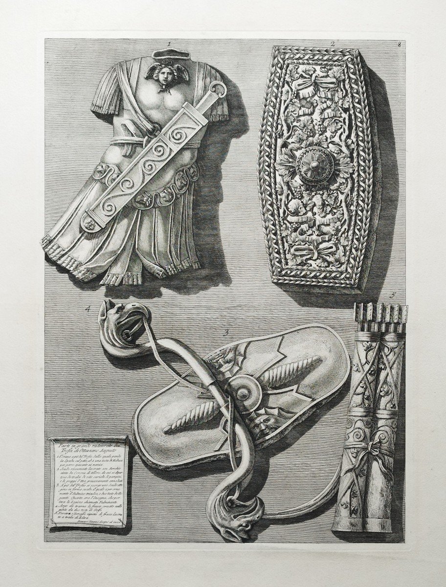  Francesco Piranesi Engraving Trophy By Octave Augustus 8 18th C Etching Old Print-photo-3