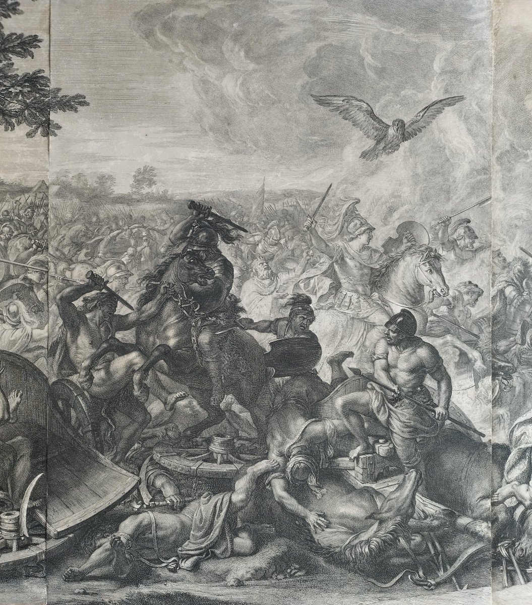  The Battle Of Arbelles After Charles Lebrun  Large Size Etching 17th C Engraving Old Print-photo-4