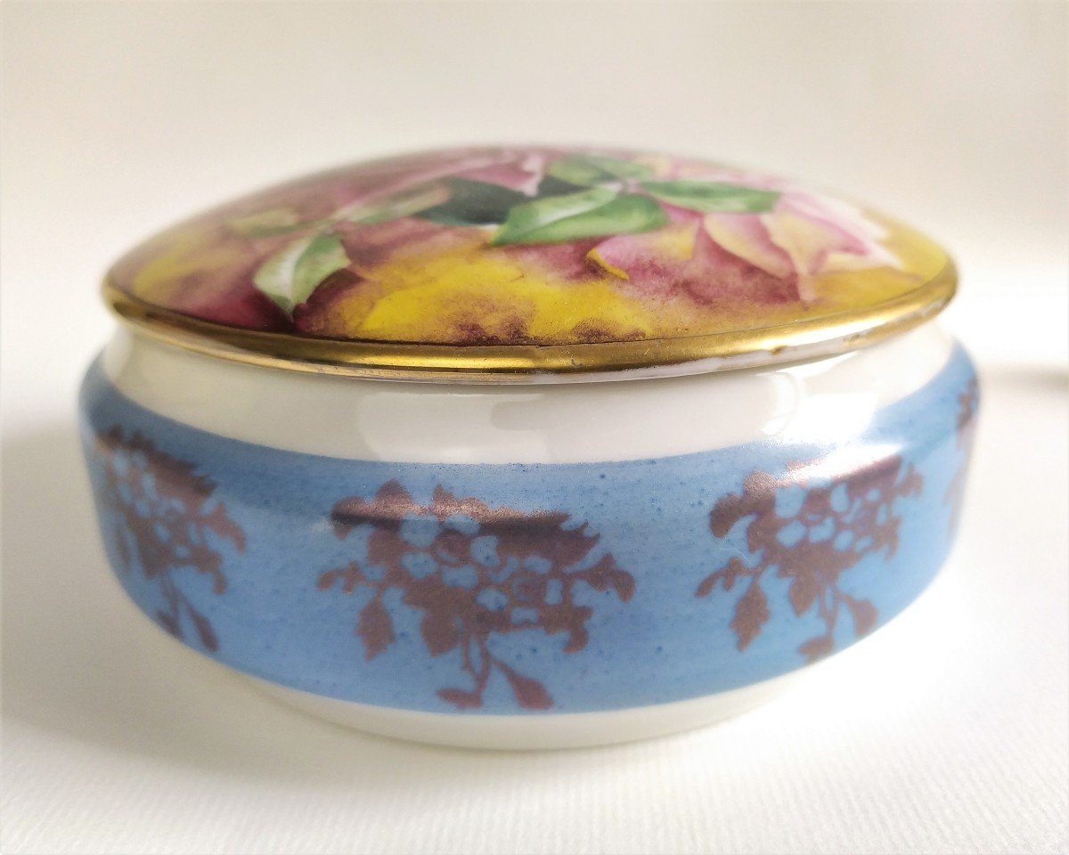 Hand Painted Limoges Porcelain Candy Box-photo-3