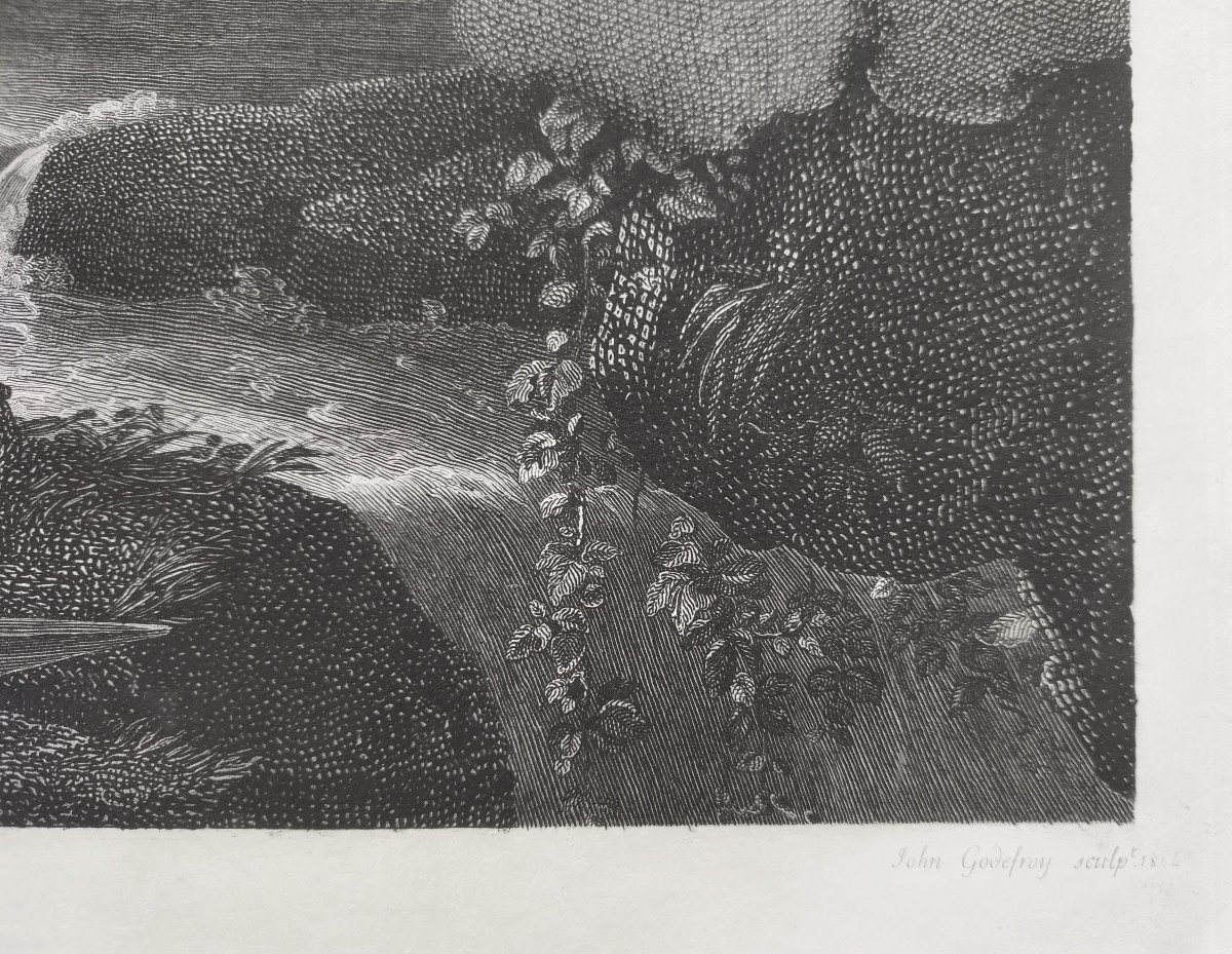 Etching Ossian Engraving After François Gérard 19th C Old Print-photo-3