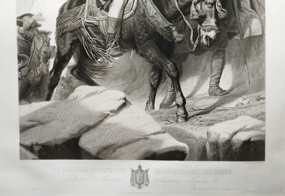 Etching Napoleon Bonaparte Large Engraving 19th C  Old Print-photo-4