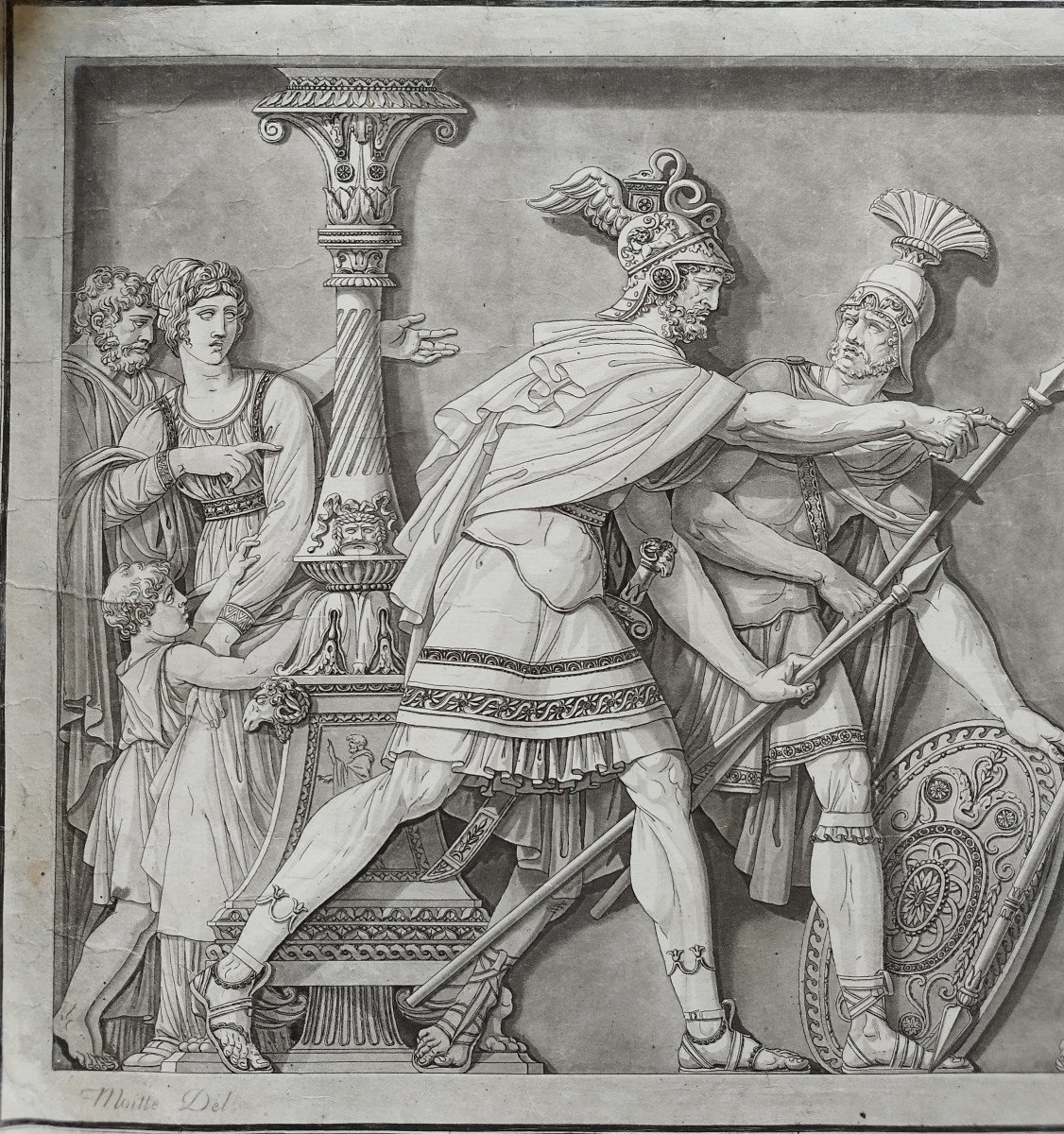 The Last Moments Of Demosthenes Engraving By Janinet After Moitte 1791 18th C Old Print Etching-photo-2