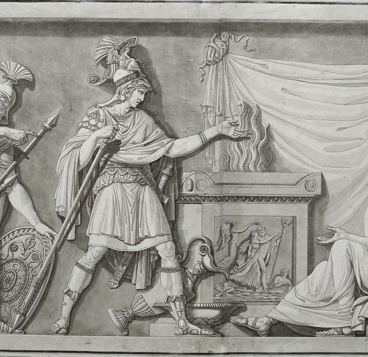 The Last Moments Of Demosthenes Engraving By Janinet After Moitte 1791 18th C Old Print Etching-photo-3