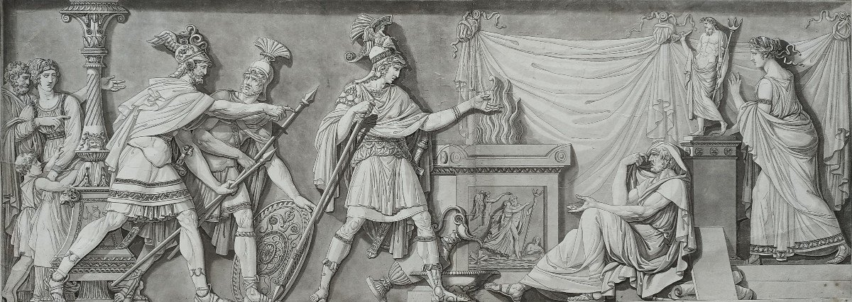 The Last Moments Of Demosthenes Engraving By Janinet After Moitte 1791 18th C Old Print Etching-photo-1