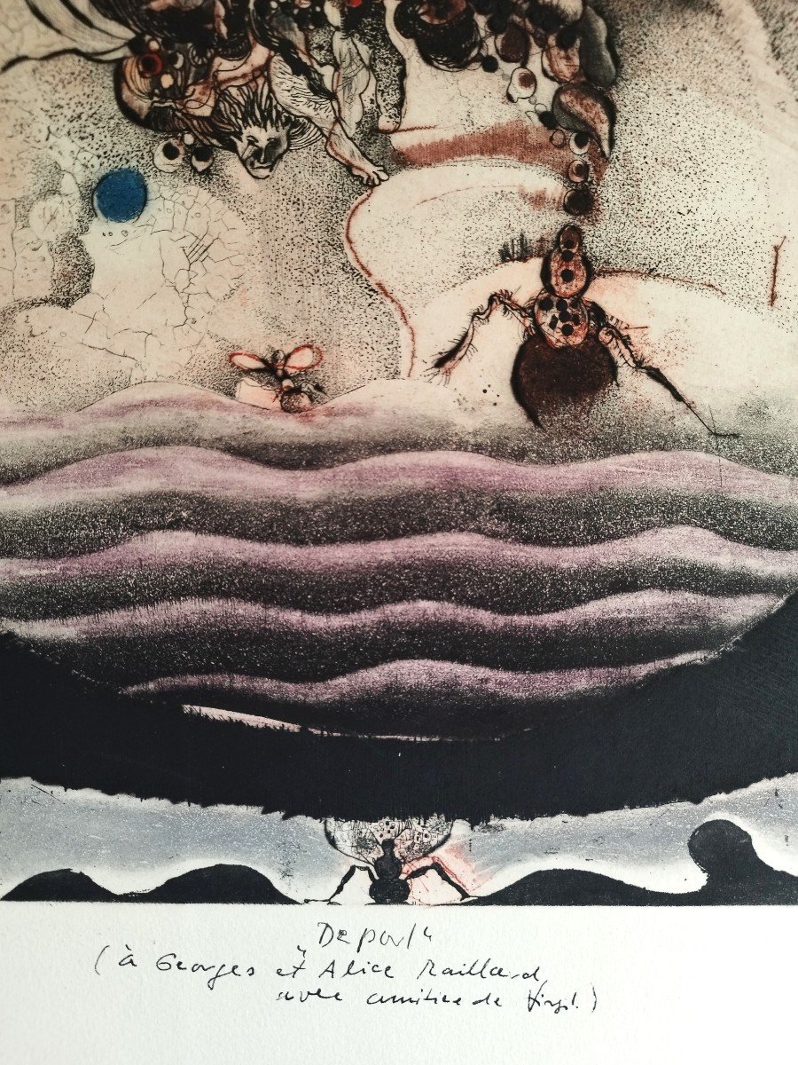 Virgil  Nevjestik  Départ Gravure  Eau-forte 1970-photo-2