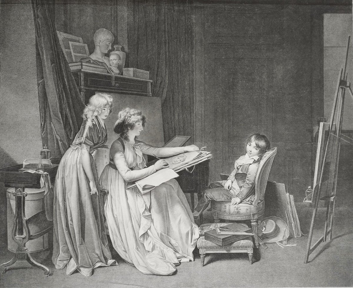 Gravure d'Après Boiliy Par Cazenave l'étude du Dessin 19ème-photo-4