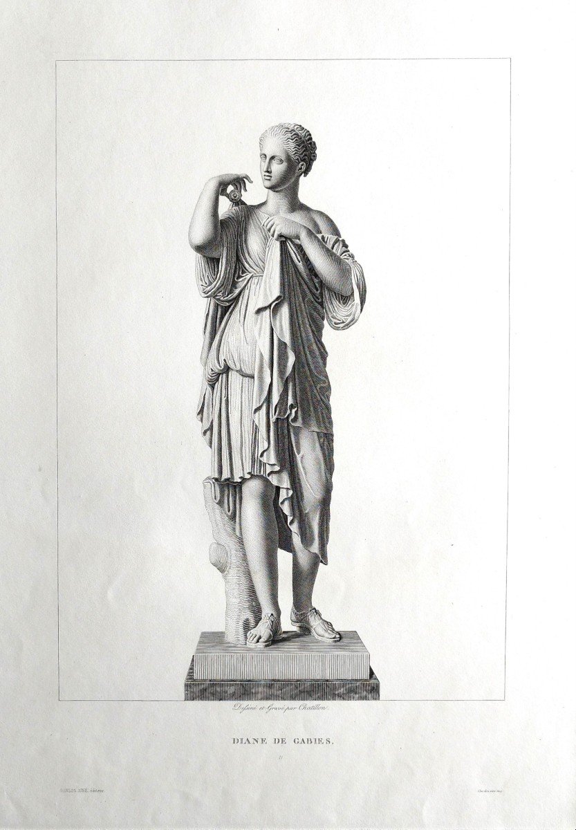 Gravure  Mythologique Diane 19ème-photo-3