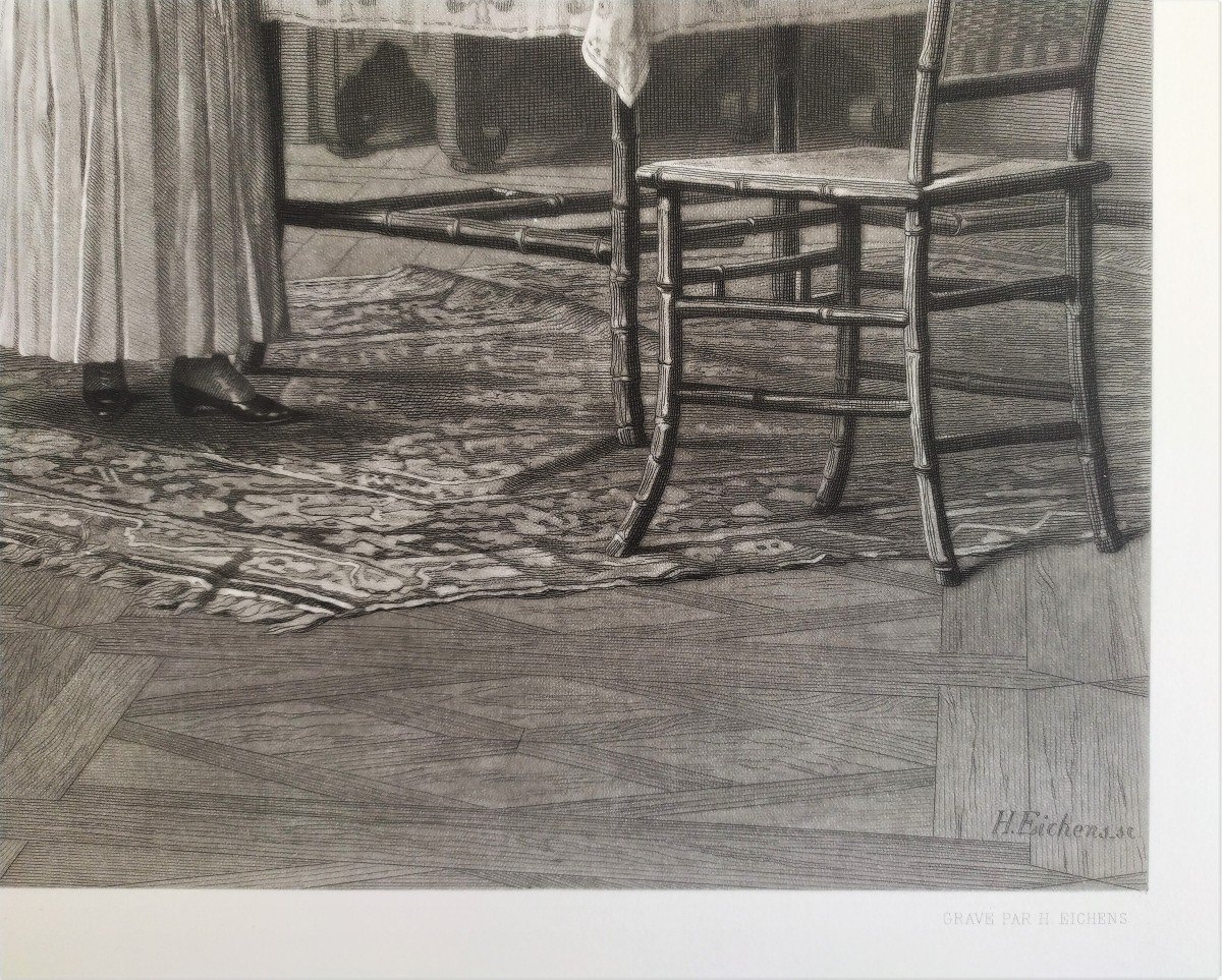 Grande Gravure d'Après Loustaunau Par Eichens les Fiancés 19ème-photo-3