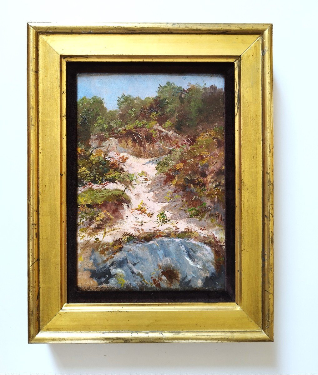 Tableau Huile Sur Panneau Paysage Méditerranée-photo-2