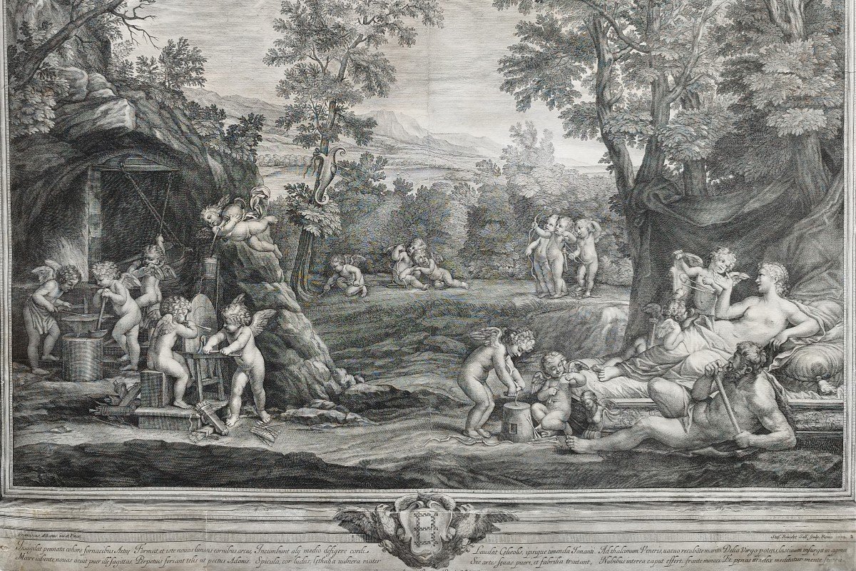 Venus Et Vulcain Gravure Mythologique XVIIème  -photo-1