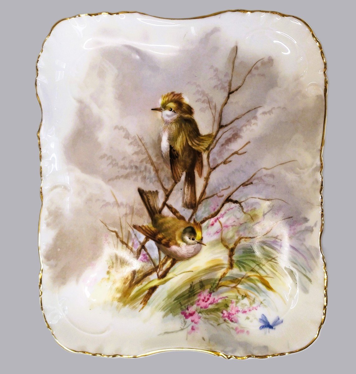  Limoges Haviland Assiette En Porcelaine Peinte à La Main  Décor d'Oiseaux  1891