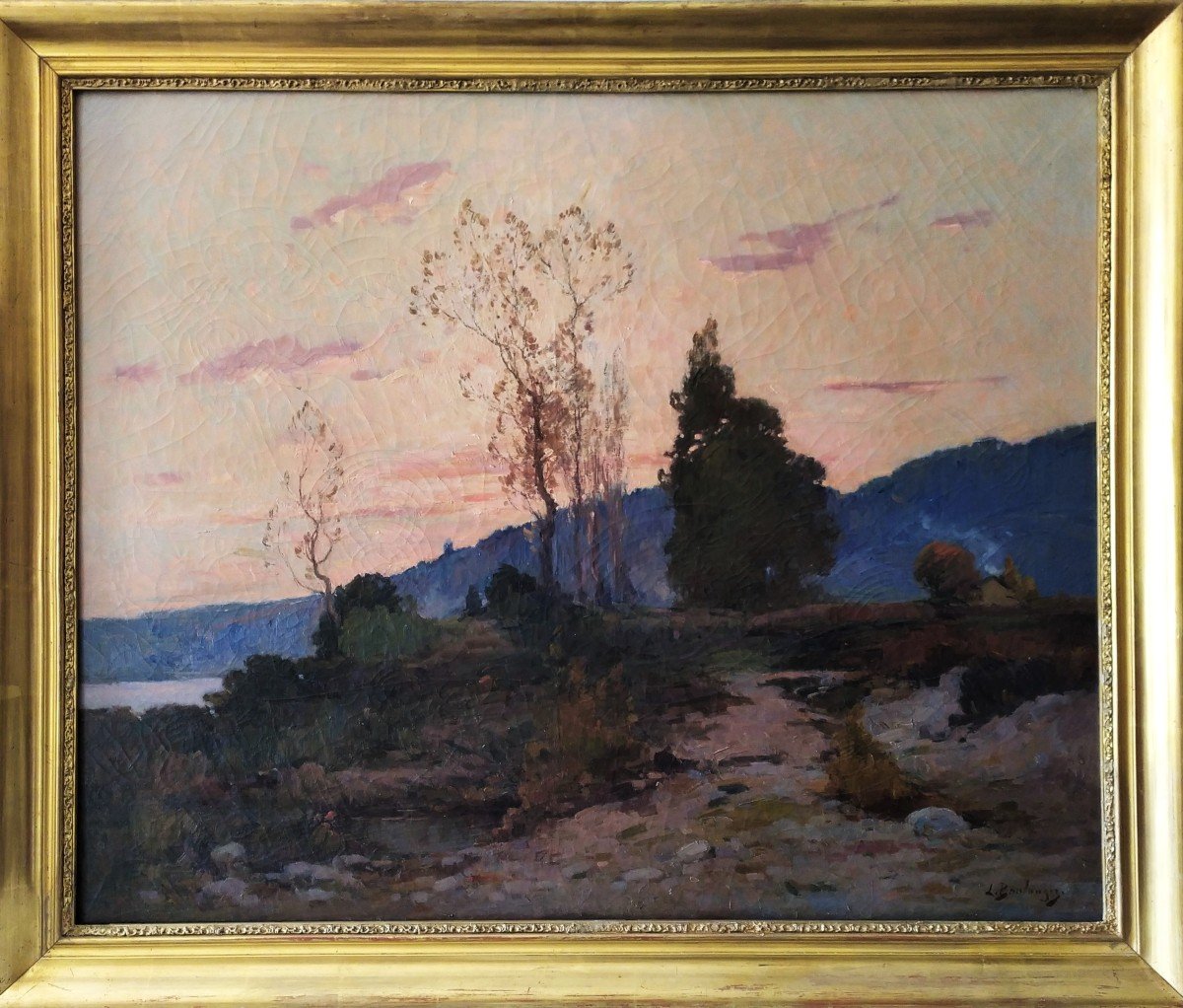 Tableau Huile Sur Toile Paysage De Bresse Par Boulanger René-Louis 19ème