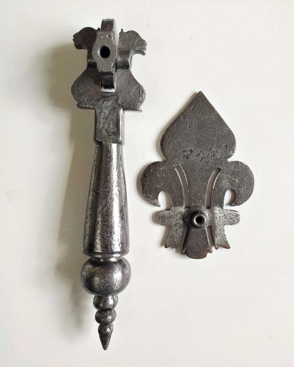  Door Knocker Wrought Iron French Folk Art 19th C-photo-3