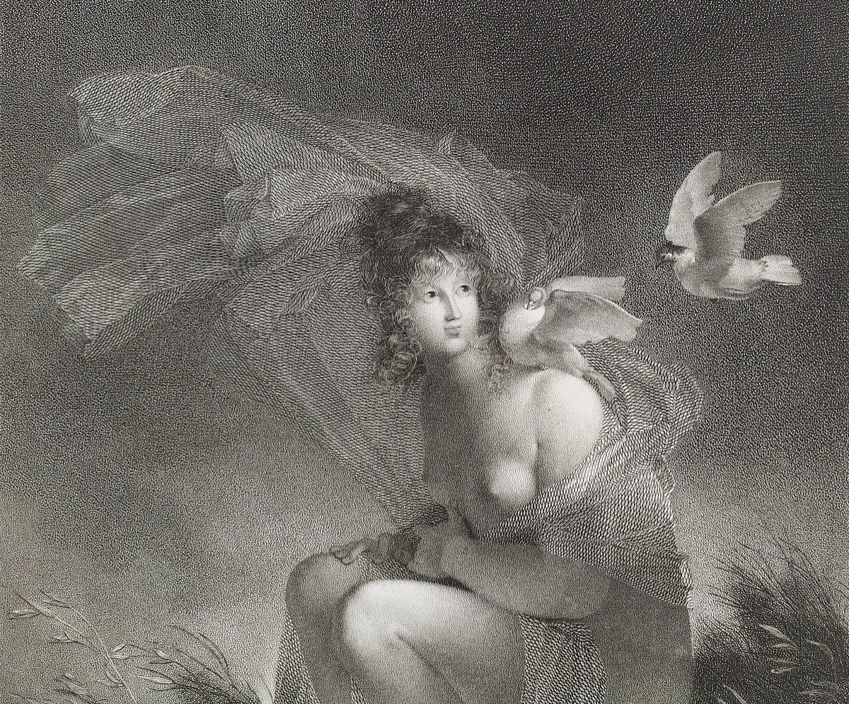 Nu Gravure Ancienne Néo-classique Femme Nue d'Après Fragonard 19ème-photo-3