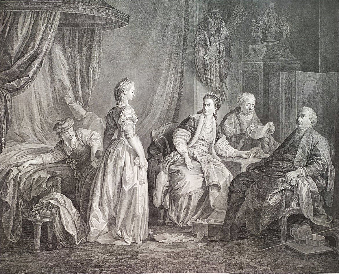 Etching Romantic Engraving The Useless Lesson By Helman After Leprince 18th Century Old Print