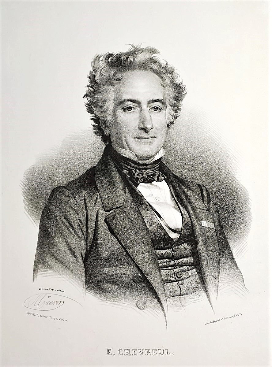 Michel Eugene Chevreul Lithograph By Grégoire And Deneux 19th Century Old Print