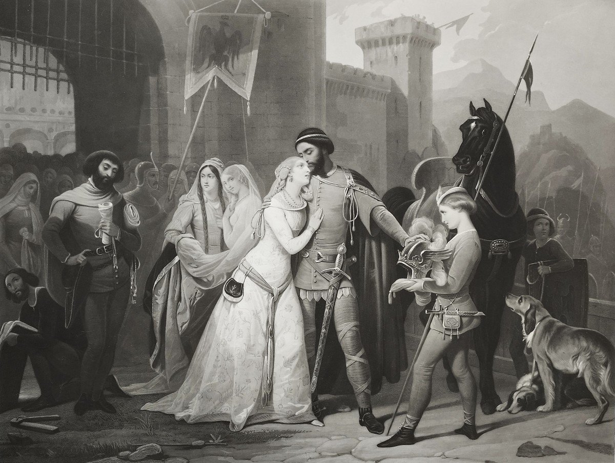 Geneviève De Brabant Grande Gravure Par Jazet d'Après Schopin 19ème-photo-4