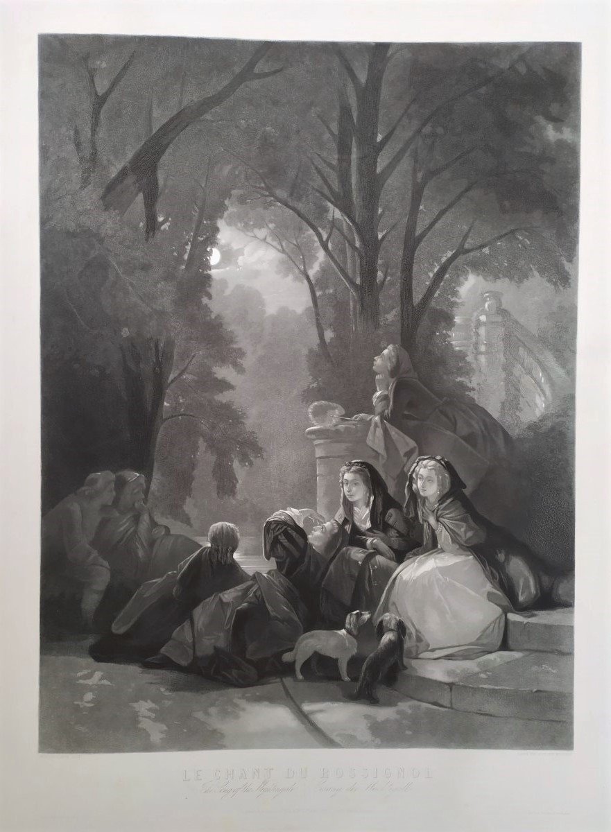 Romantic Engraving 19th C Etching Old Print-photo-2