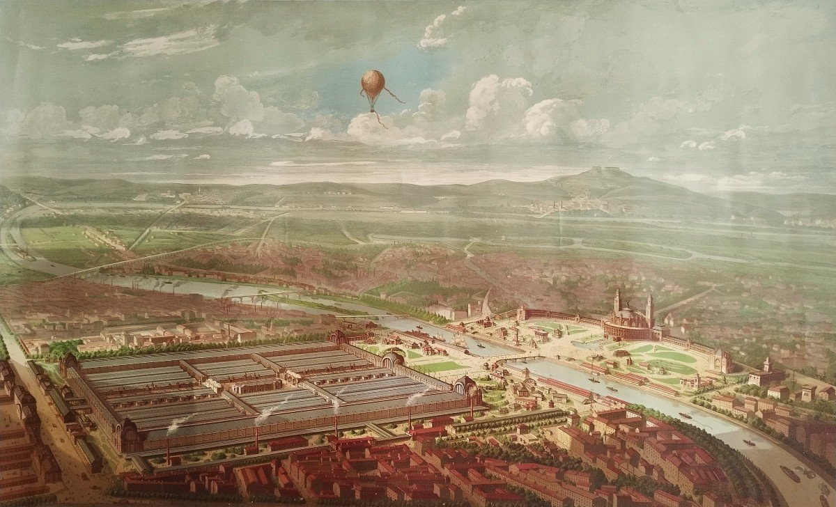 Vue Panoramique De l'Exposition Universelle De Paris 1878 Chromolithographie-photo-2