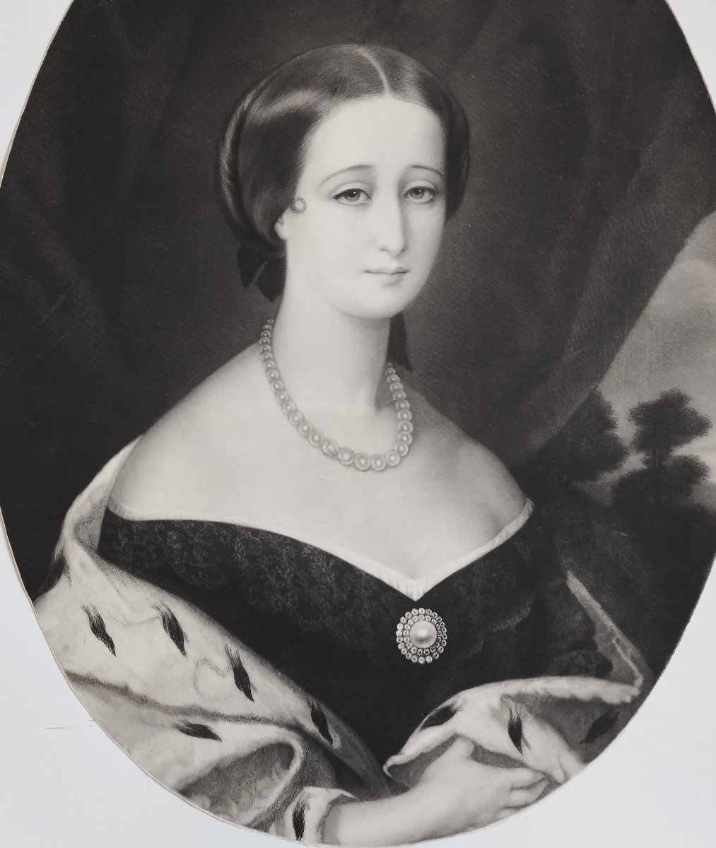 Impératrice Eugénie Femme De Napoléon III Gravure  Ancienne 19ème-photo-4