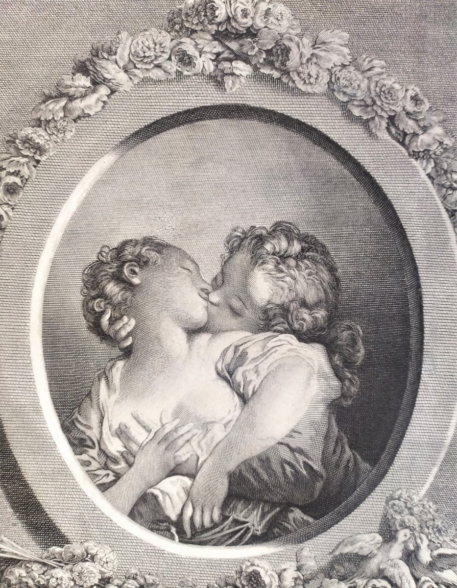 Pair Of Erotic Etchings After Fragonard 18th C Engraving Old Print-photo-4