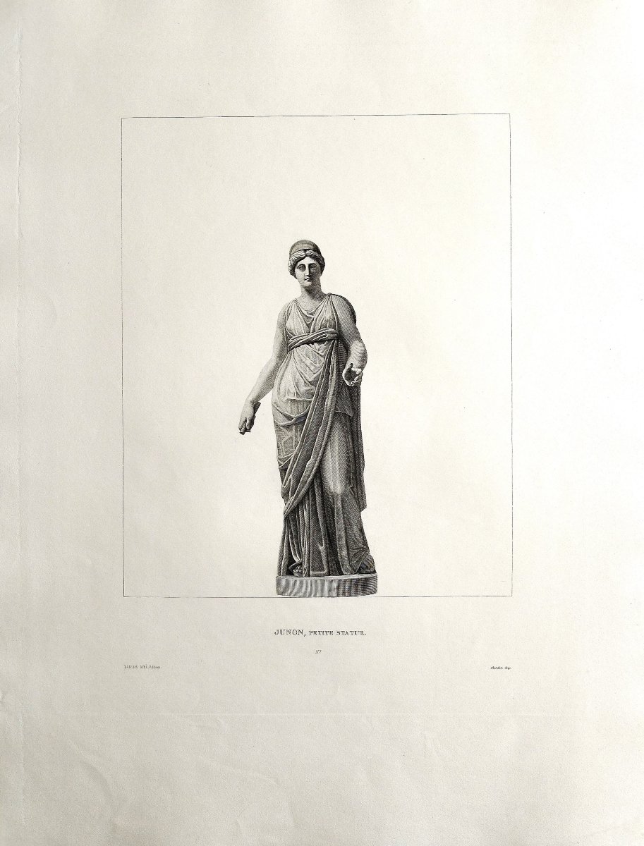 Gravure Mythologique  (Junon) Déesse Grecque Hèra 19ème-photo-3