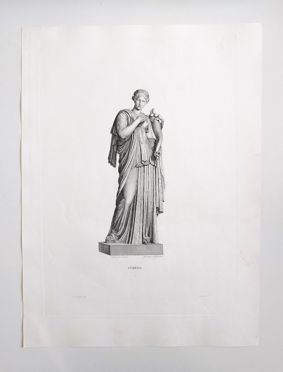 Némésis Gravure Mythologique Déesse Grecque 19ème-photo-2