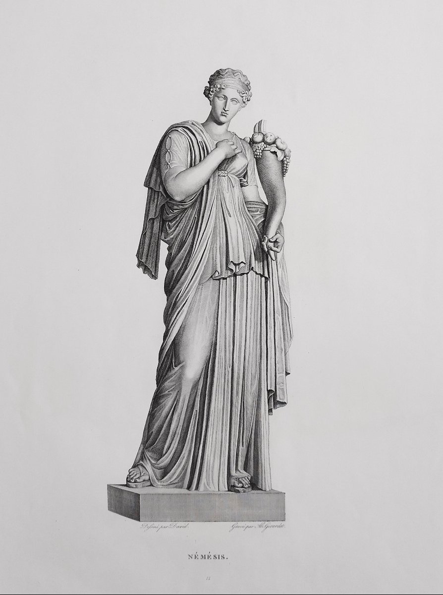 Némésis Gravure Mythologique Déesse Grecque 19ème-photo-1