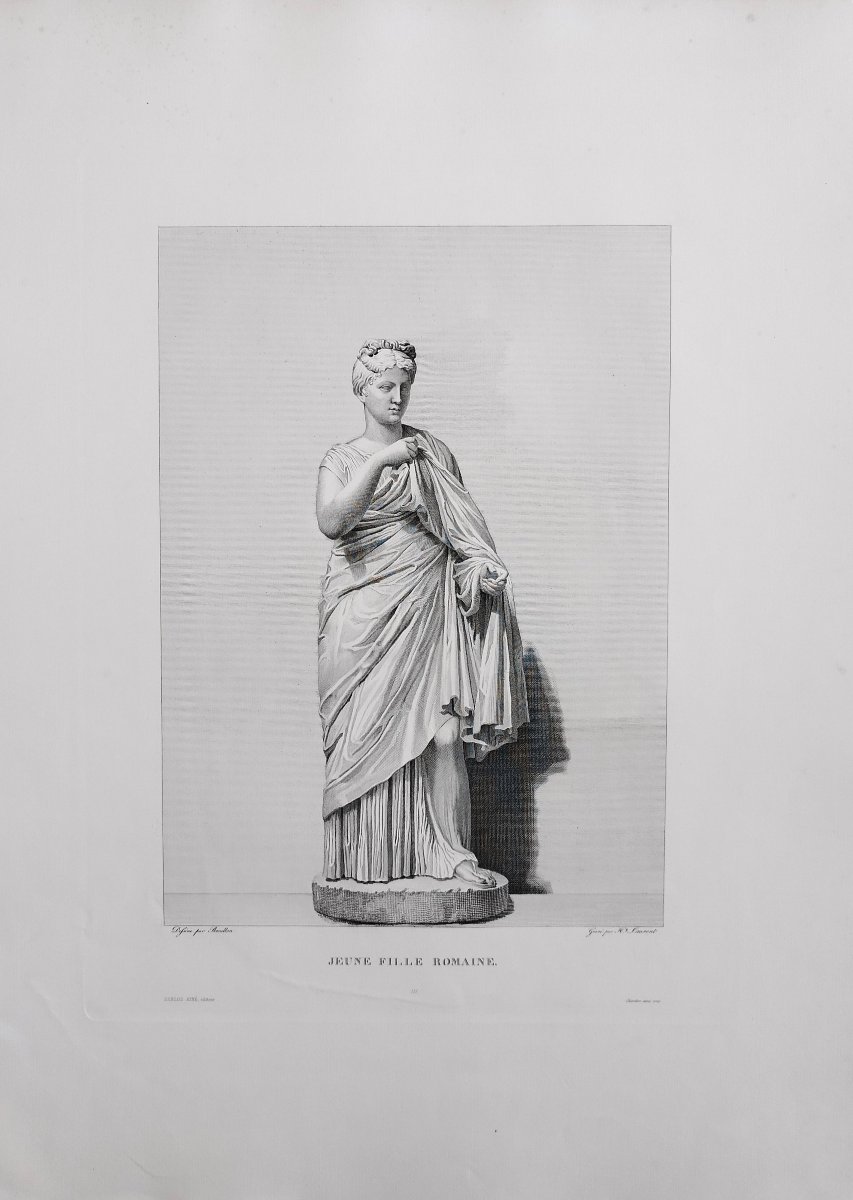 Fille Fille Romaine Gravure Mythologique Déesse Grecque 19ème-photo-3