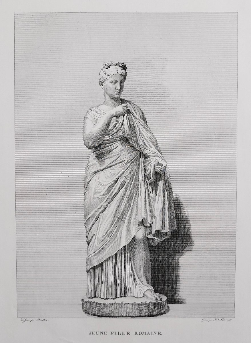 Fille Fille Romaine Gravure Mythologique Déesse Grecque 19ème-photo-1