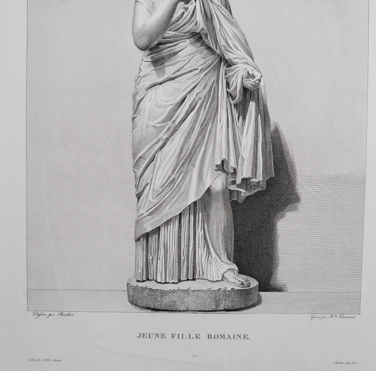 Fille Fille Romaine Gravure Mythologique Déesse Grecque 19ème-photo-2