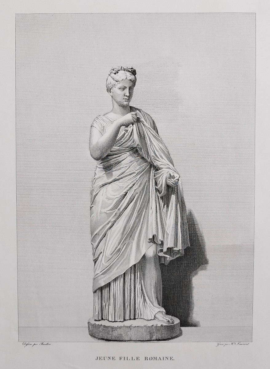Fille Fille Romaine Gravure Mythologique Déesse Grecque 19ème