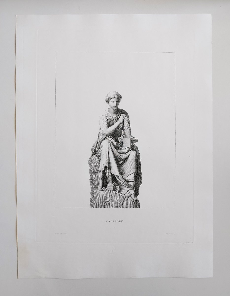 Calliope Gravure Mythologique Déesse Grecque 19ème-photo-2