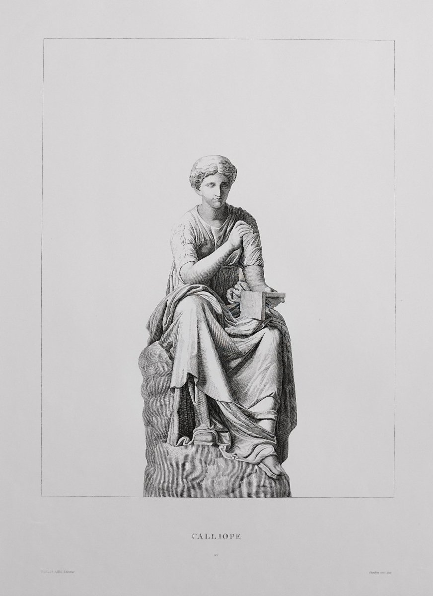 Calliope Gravure Mythologique Déesse Grecque 19ème-photo-4