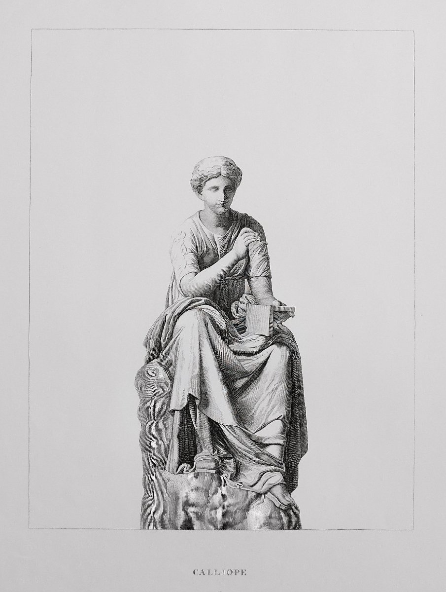 Calliope Gravure Mythologique Déesse Grecque 19ème-photo-1