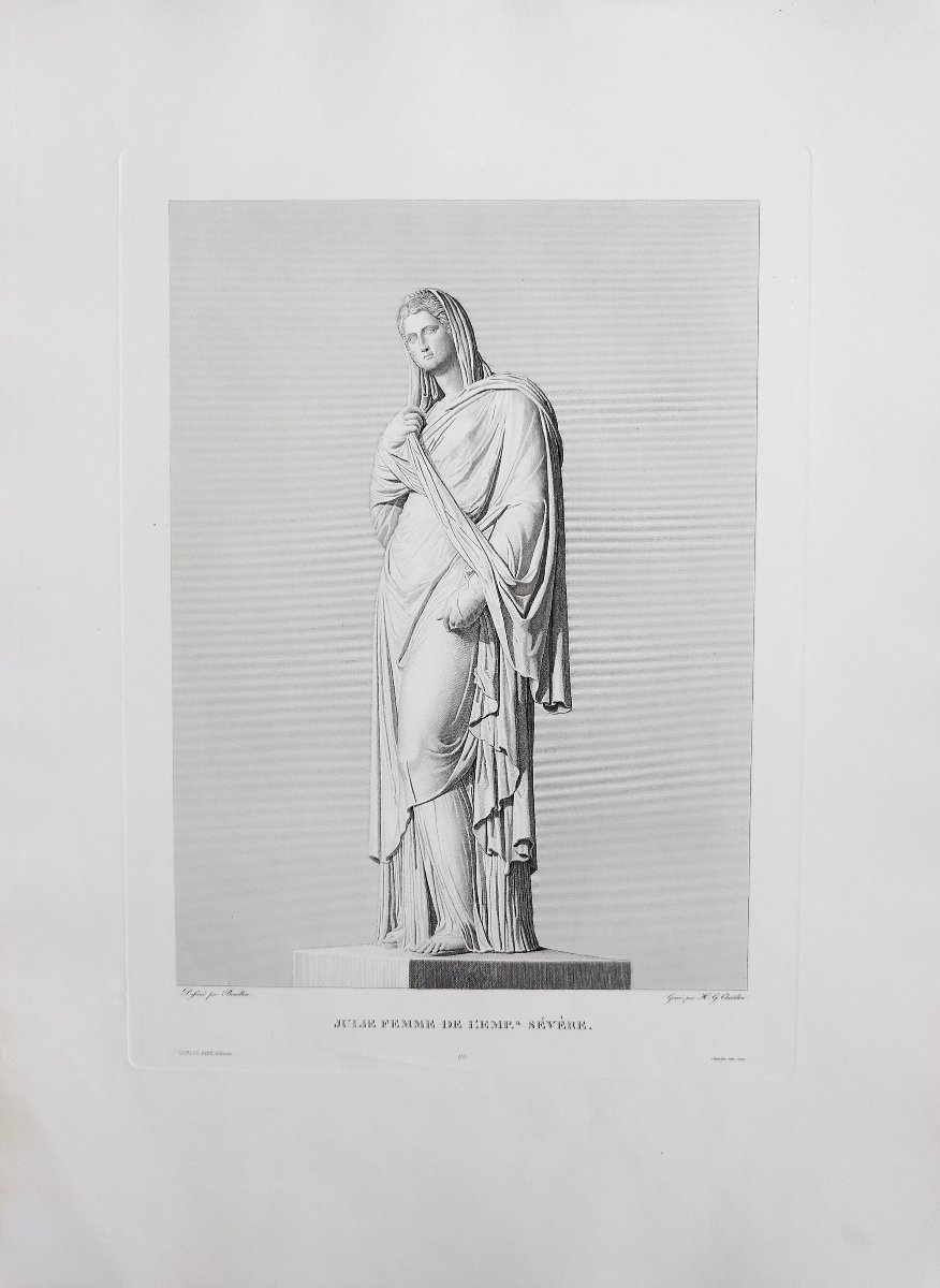 Etching Julie Woman Of The Empire Mythological Engraving Greek Goddess 19th C Old Print-photo-3