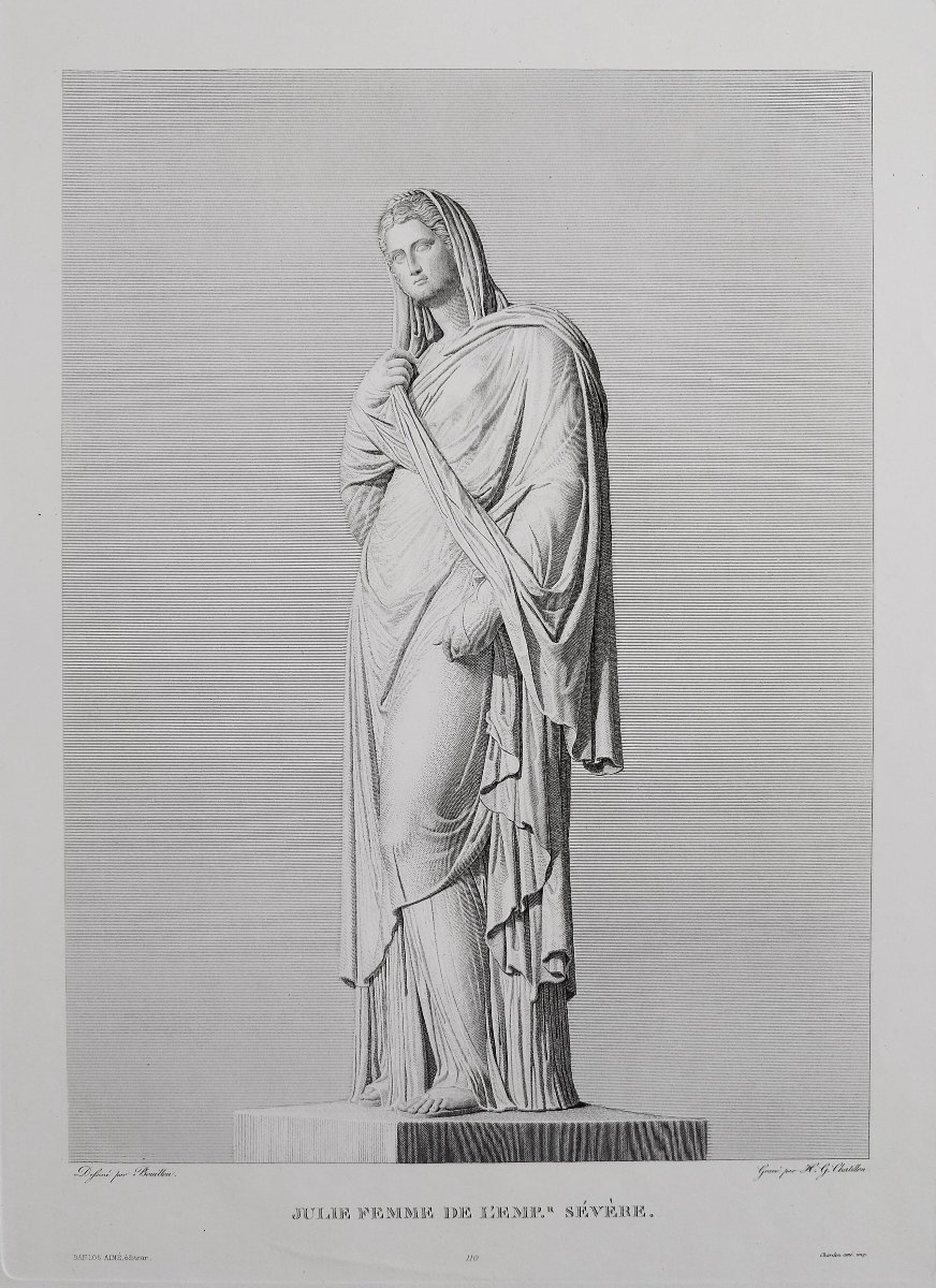 Etching Julie Woman Of The Empire Mythological Engraving Greek Goddess 19th C Old Print-photo-1