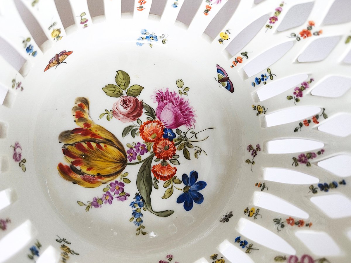 Porcelaine Dresden Allemagne Coupe Ajourée XIXème-photo-1