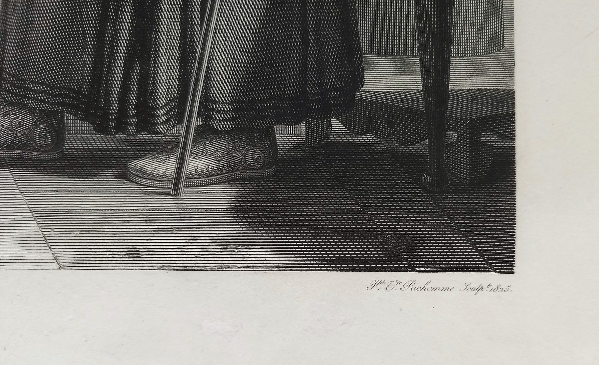 Etching Mythological Engraving Andromache By Richomme After Guérin, 19th C Old Print-photo-3