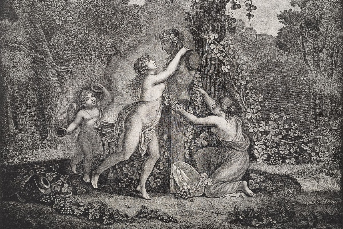 Etching Mythological Engraving God Pan 19th Erotica Curiosa Old Print -photo-2